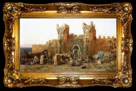 framed  unknow artist Arab or Arabic people and life. Orientalism oil paintings  278, ta009-2